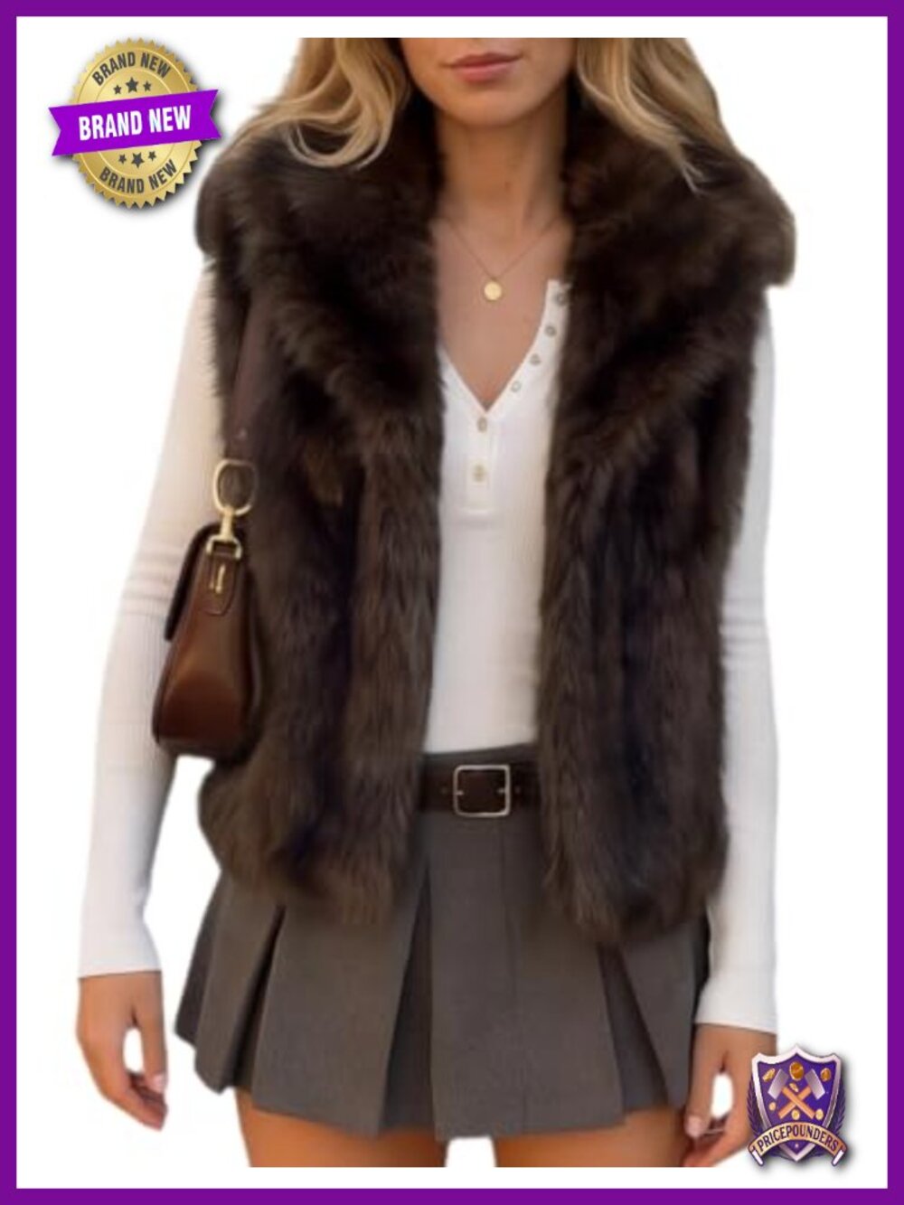 Faux Fur Vest Fluffy Jacket Shaggy Lapel Coat